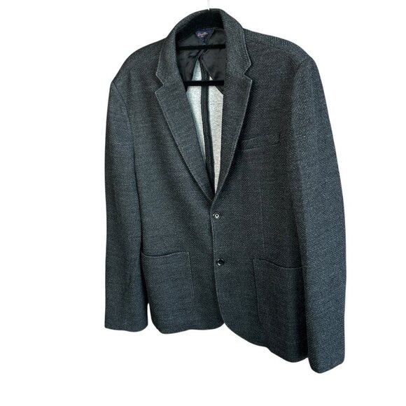 Good Man Brand Men's Black Textured Wool Blend Unstructured Jacket Blazer XL - Picture 8 of 11